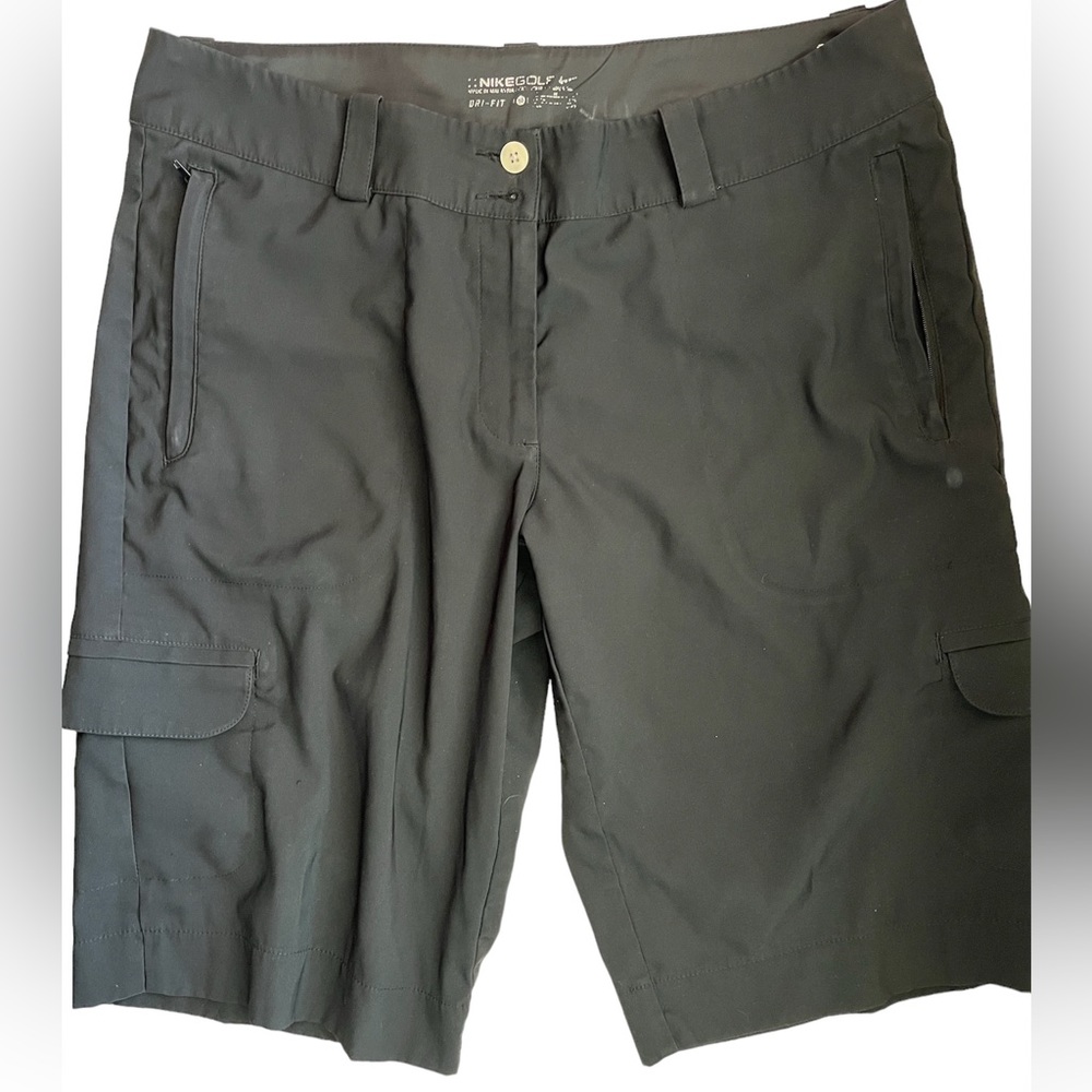 Nike Black Golf Dri-fit Tech Long Shorts Size 10 Cargo pockets